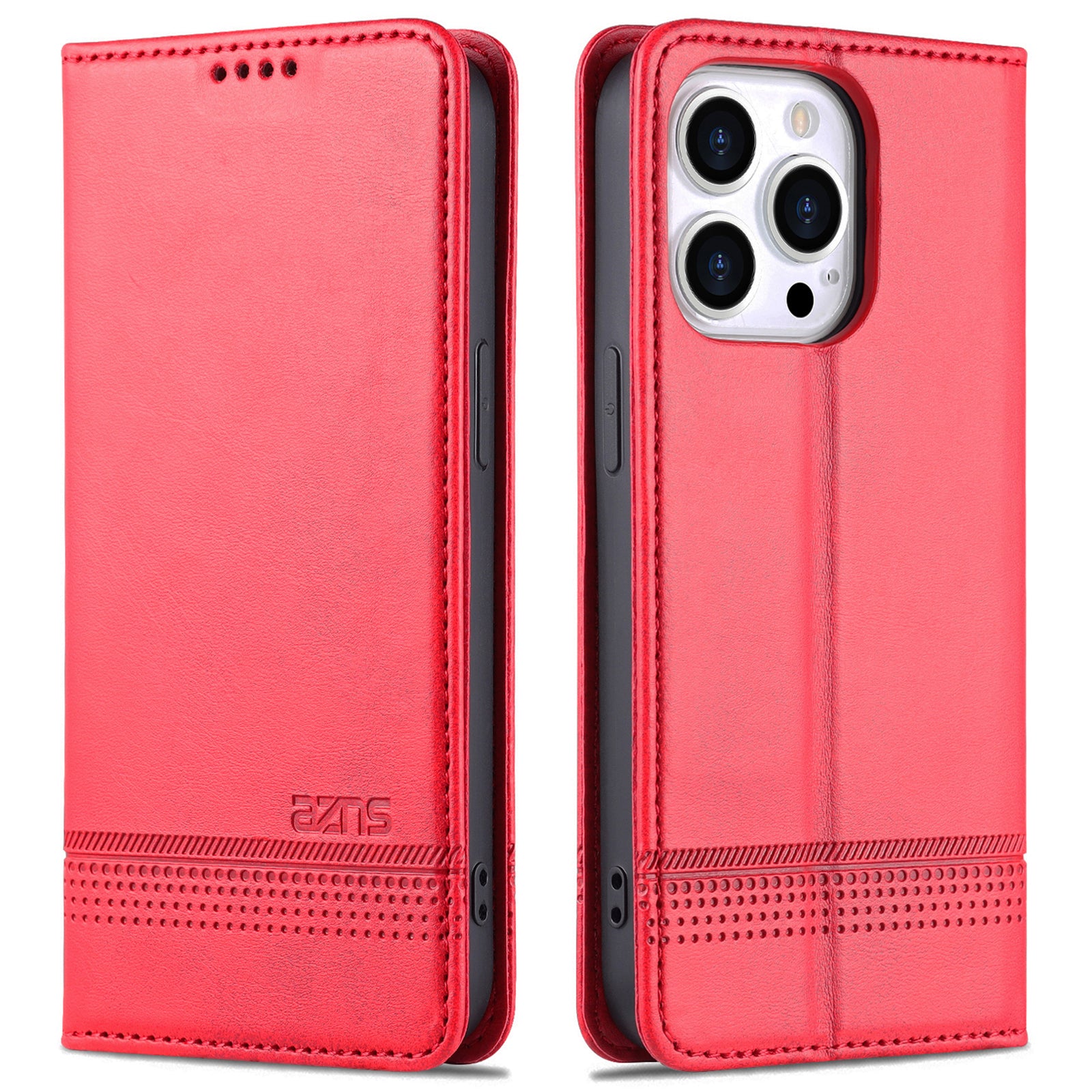AZNS til iPhone 15 Pro PU læder tegnebog etui Fuld beskyttelse telefoncover med stativ AZNS til iPhone 15 Pro PU læder tegnebog etui Fuld beskyttelse telefoncover med stativ